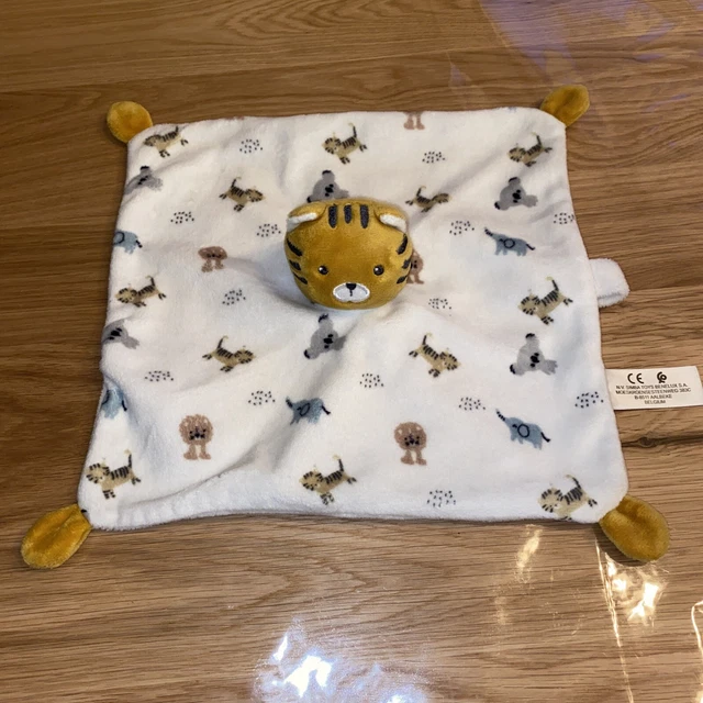 DOUDOU PLAT CARRÉ TIGRE BLANC ORANGE ÉLÉPHANT Simba Toys Kiabi