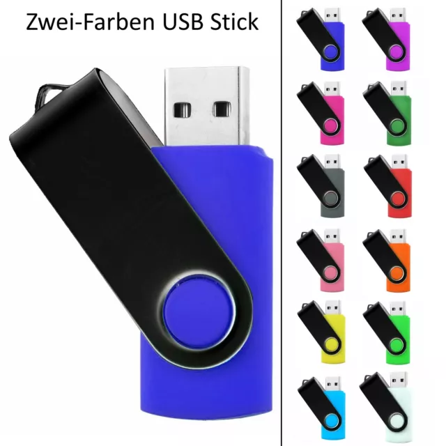 Dos Colores USB Pegar Swivel Azul Con Negras Defecto Plus Segundo Color Además