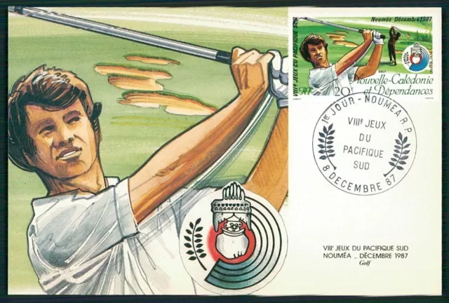 NEUKALEDONIEN MK 1987 SPORT GOLF MAXIMUMKARTE MAXI CARD MC CM hs31