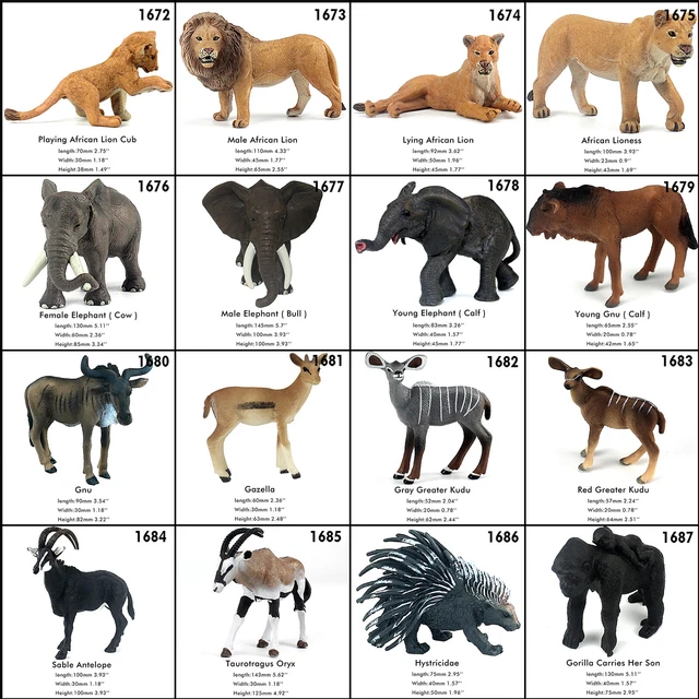JUMBO AFRICAN JUNGLE Animals Toy Figure Realistic Plastic Figurine Set