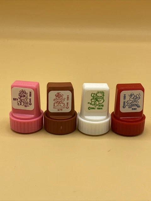Lot Of 4 Vintage STAMPOS 1980s Muppets stamps~Kermit, Fozzie, Gonzo, Miss Piggy