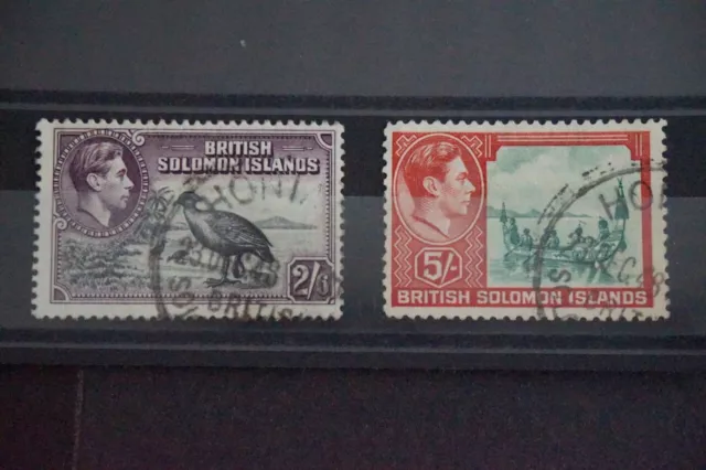 British Solomon Islands - 1939-51 2/6d and 5/- Fine/Very Fine Use