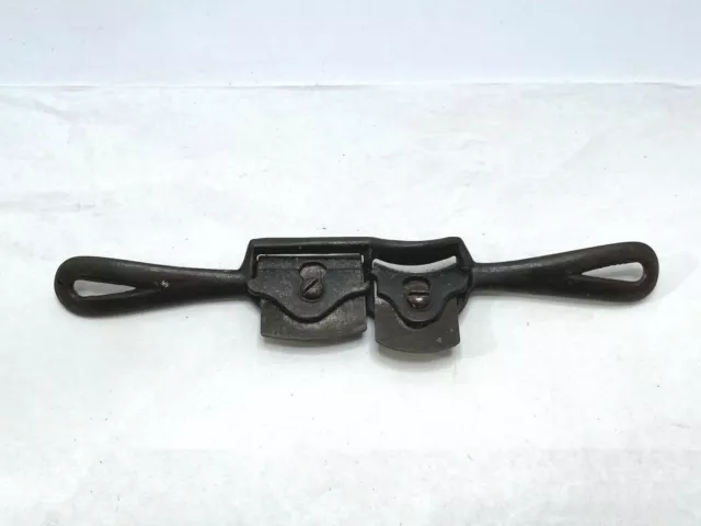 Antique Spoke Shave Plane Tool Cast Iron Double Cutter Curved Straight Draw Knif