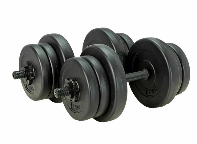 York fitness 20kg black cast iron dumbbell spinlock set online