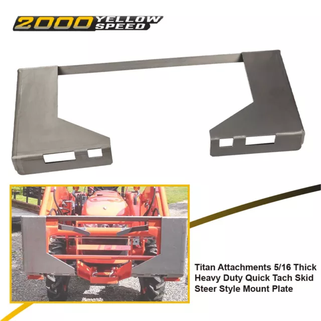 Fit For 5/16 Mount Plate Thick Heavy Duty Quick Tach Skid Steer Style Gray