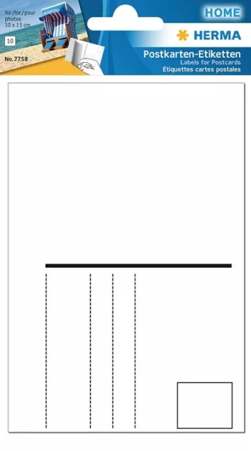 Herma Postkartenaufkleber 10 blickdichte Etiketten für 10x15 selbstklebend 7758