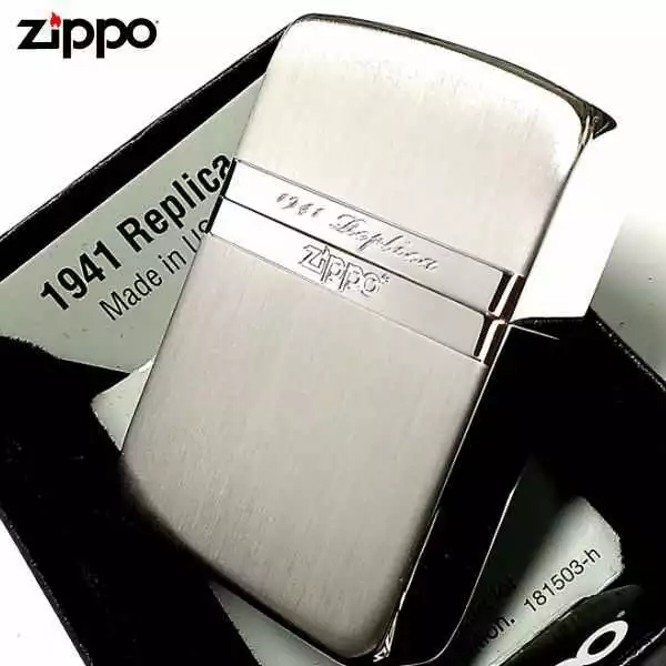 ZIPPO Oil Lighter 1941  Replica Mirror Line Double-sided processing Logo silver