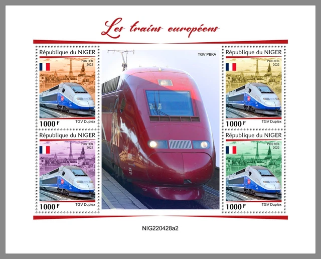 NIGER 2022 MNH Europäische Eisenbahnen European Trains #428a2
