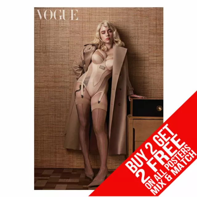 Billie Eilish Kk8 Vogue Poster Art Print A4 A3 Size Buy 2 Get Any 2 Free