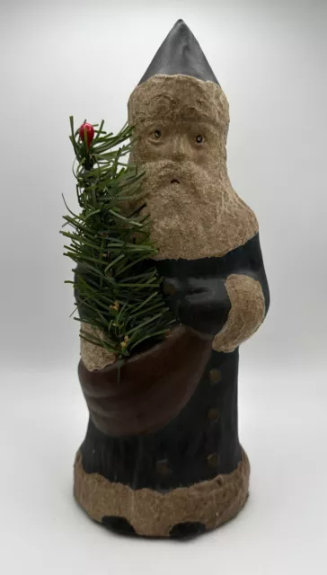 Primitive Folk Art Style Santa 9" Tall Unbranded Chalkware