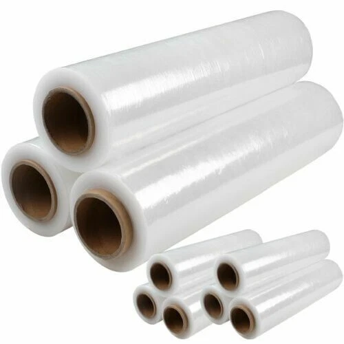 LOT DE 5 ROULEAUX FILM ÉTIRABLE TRANSPARENT 50cmx150m et épaisseur de 23 microns