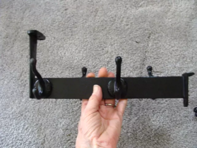 ONE ANTIQUE 1900s CAST IRON Hat Coat Ceiling WALL RACK 4 Hooks School Coat Room