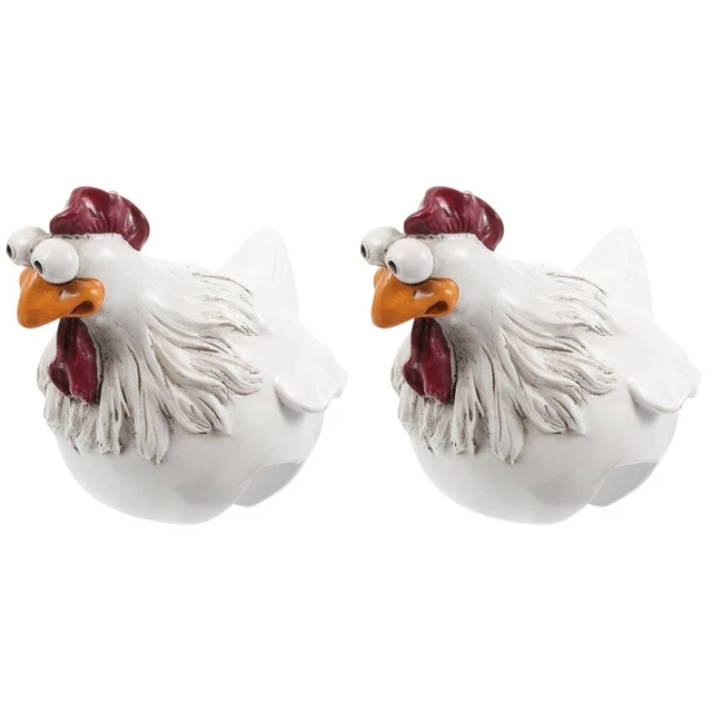 2pcs Resin Chicken Adorn Decorative Backyard Landscape garden hen figurine