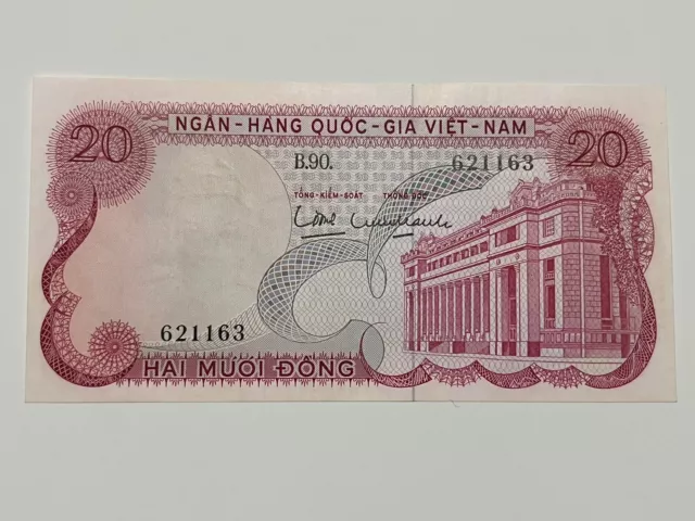 South Vietnam National Bank 20 Dong P-24a ND 1969 UNC