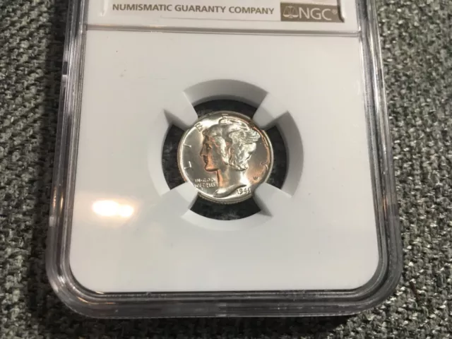 1941 P NGC MS66 FB Mercury Dime 10c US Mint Silver 1941-P NGC MS-66 FB