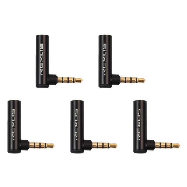 50 Degree Right Angled Adapter Audio Microphone Jack Stereo Plug Connector H2B8