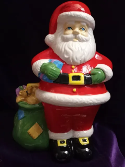 Santa Cookie Jar With Bag of Toys 10''