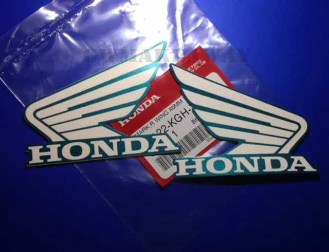 Honda wing Logo Vinyl Decal Gas Car Tank Sticker Motorcycle 80MM White Green