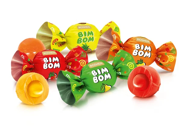ROSHEN Yogurtini Lollipops – Ukrainian Yogurt Caramel Candy, 200g (7oz) Bag