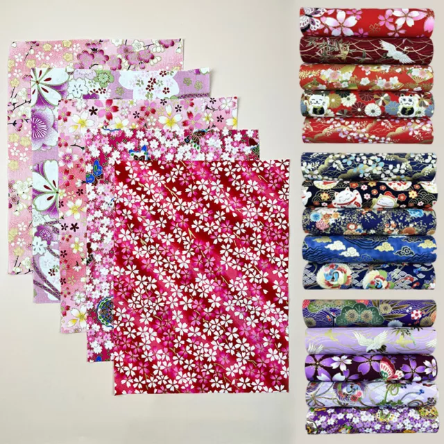 5X Japanese style Cotton Printed Fabric Fat Quarter Quilting Patchwork Material