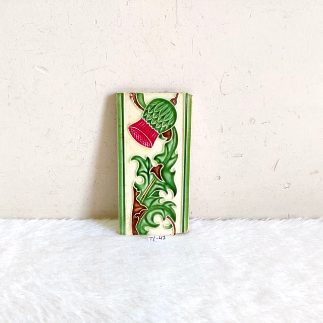 1930s Vintage Beautiful Design Embossed Architecture Furniture Tile Japan TL47