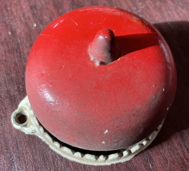 Vintage Metal 1972 Red And White Doorbell 4 1/2”