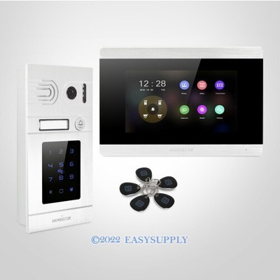 Homsecur 4 fils AHD Main Libre Kit Interphoen Vidéo Appel Entrée avec 1.3MP Silver Camera 