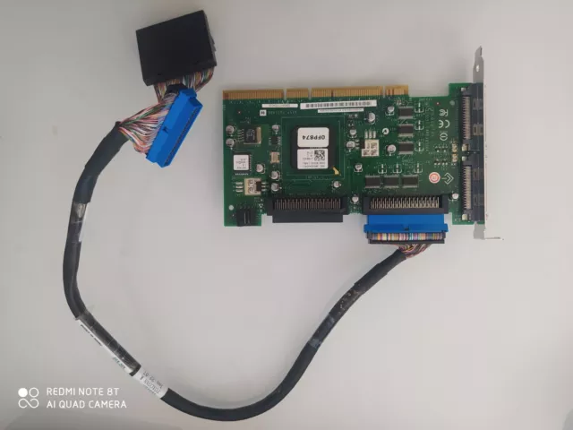Carte contrôleur SCSI Adaptec Dell ASC-39320A/DELL Ultra320 PCI-e avec nappe.