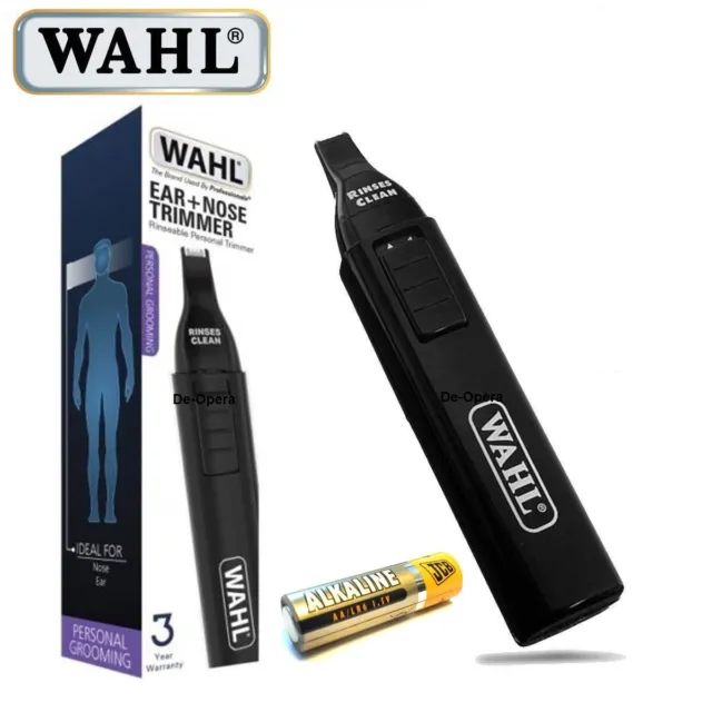 Wahl Rinse Clean Wet / Dry Battery Operated Nasal Nose Ear Eyebrow Hair Trimmer