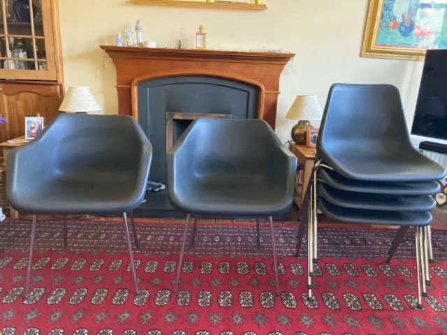 Genuine Robin Day Hille 60-70s Retro Stacking Chairs - set of 6 