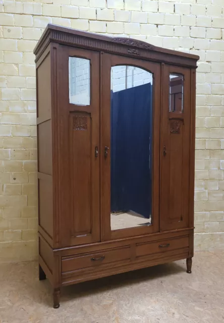 ANTIK! Kleiderschrank restauriert Jugendstil 1900 Eiche Dielenschrank