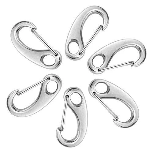 Homgaty 6 Pcs Mousqueton Escalade Mousqueton a Ressort en Acier Inoxydable Ch...