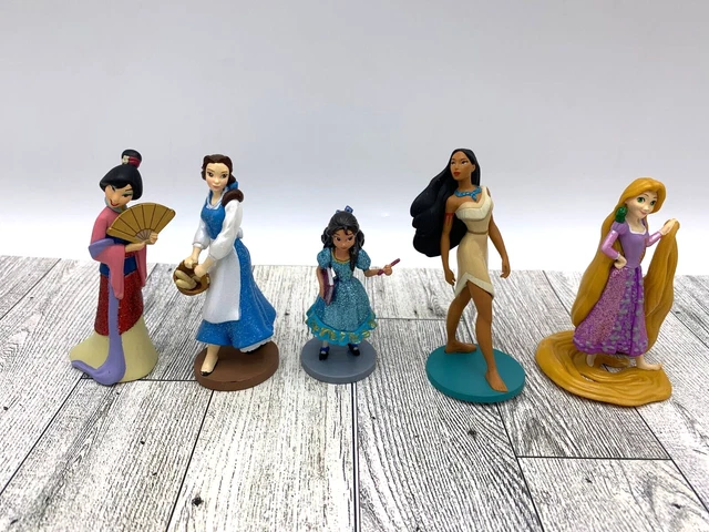 Disney Store Princess Glitter Figures Cake Toppers Toys Pocahontas Mulan Belle Disney Store Princess Glitter Figures Cake Toppers Toys Pocahontas Mulan Belle