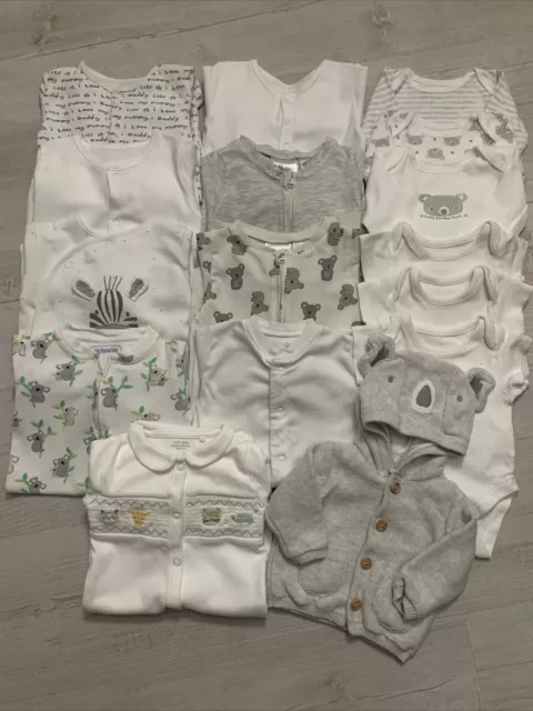 unisex baby clothes bundle 0-3 months Girl boy next sleepsuit Babygrow jojo bebe