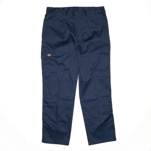 DICKIES pantaloni dritti regolari blu doppio ginocchio W38 L32