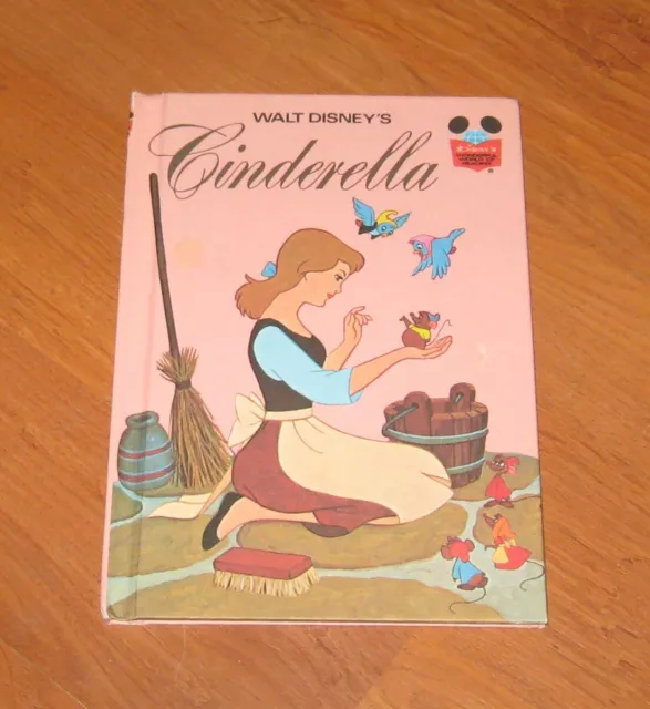 1974 Walt Disney's CINDERELLA hardcover BOOK Wonderful World of Reading MICE