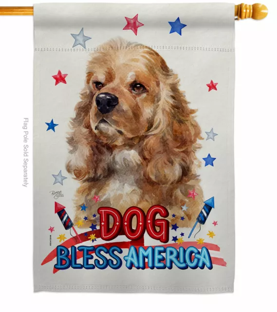 Patriotic Cocker Spaniel Garden Flag Animals Dog Decorative Gift Yard Banner 3