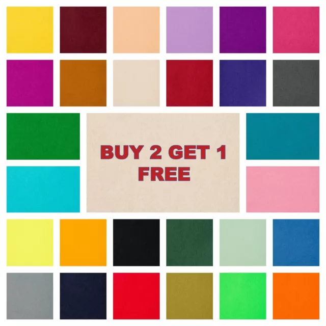 48 Colours Acrylic Craft Felt Squares 9"Super Soft Card Making BUY 2 GET 1 FREE!