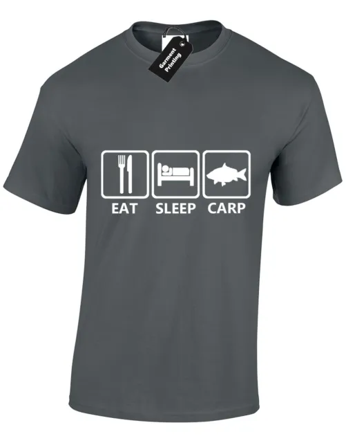 T-Shirt Da Uomo Eat Sleep Carp Divertente Pesca Pesca Pesca Abbigliamento Boilies Top