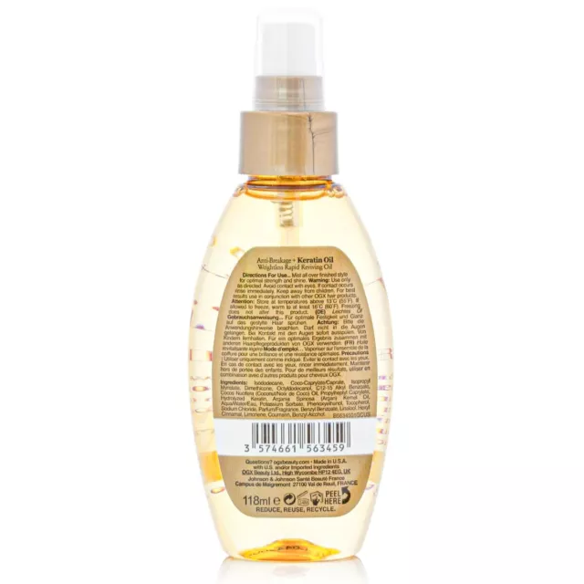 (12,70€/100ml) OGX Organix Anti-Breakage Keratin Oil – Weightless Rapid Reviving 2