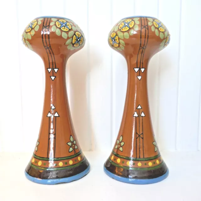 Rare pair of Art Nouveau Royal Dux Pottery Vases. Secessionist Jugendstil c.1910