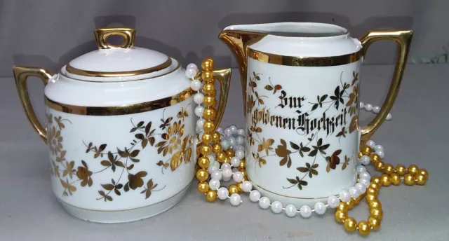 Carl Tielsch Altwasser "Silesia " Zuckerdose mit Deckel, Milchkännchen A 1142