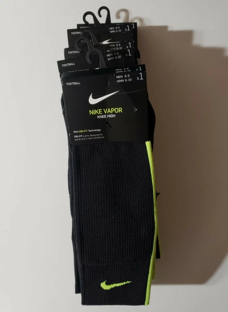 CHAUSSETTES HAUTES GENOU NIKE VAPOR 5 paires unisexes M (6-8) W (6-10) VENTE AU DÉTAIL 75,00 $ taille M