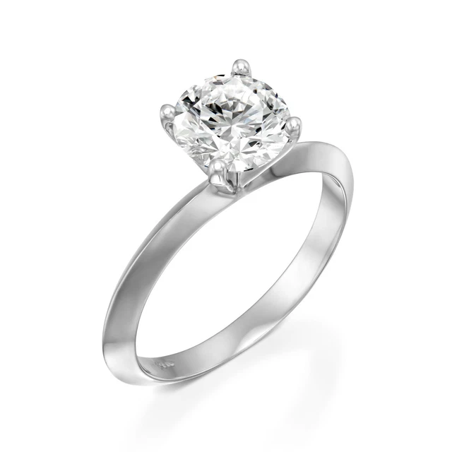3.00 CT F/VS2 Beautiful Round Cut Lab Created Diamond Engagement Ring 14K White
