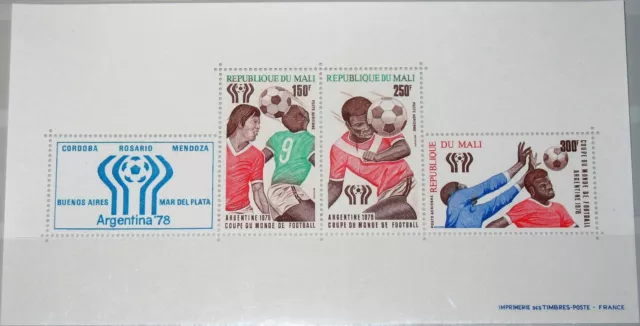 MALI 1978 Block 10 II C328b Soccer World Cup Argentina Fußball WM Football MNH