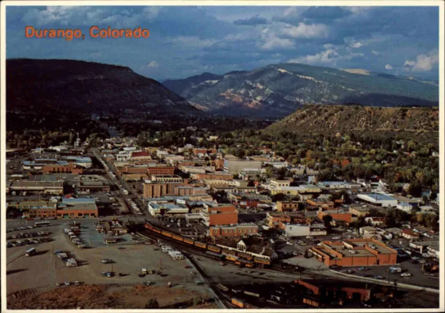 US-Postcard America USA Postkarte DURANGO Colorado color Aerial View Luftbild