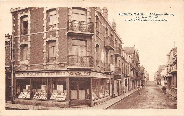 CPA 62 BERCK BEACH L'AGENCE MONROY RUE CARNOT (cpa not common Paul Collection