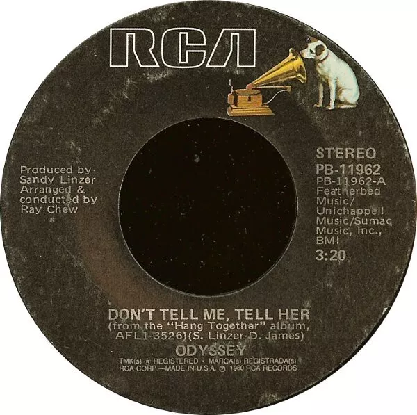 Odyssey  - Don't Tell Me, Tell Her / Use It Up And Wear It Out (7", Single)