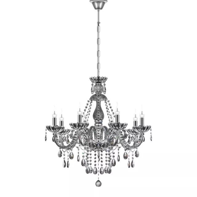 Elegant Crystal Candle Decoration Chandelier Pendant Ceiling Light 8 Lamps E12