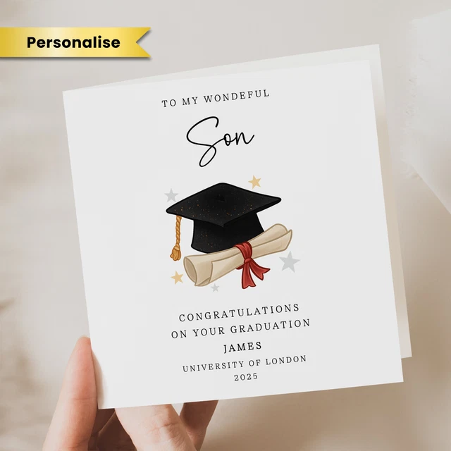 PERSONALISED GRADUATION CONGRATULATIONS Card For Son 2025 Graduation ...